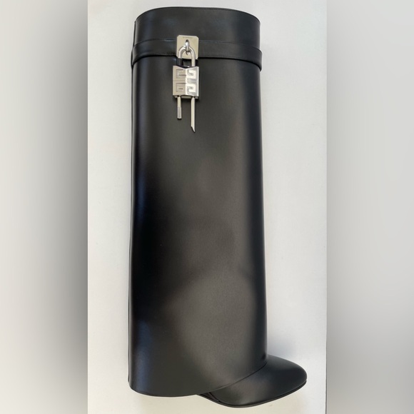 Givenchy Shark Lock Boots in Black Calf Leather size 38.5 - Picture 6 of 14